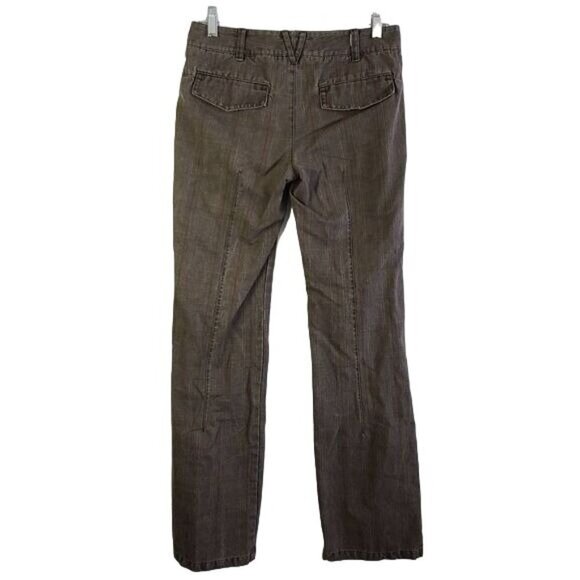 VINCE Brown Plaid Trouser Cotton Blend Side Pockets Size 2 - Picture 4 of 8